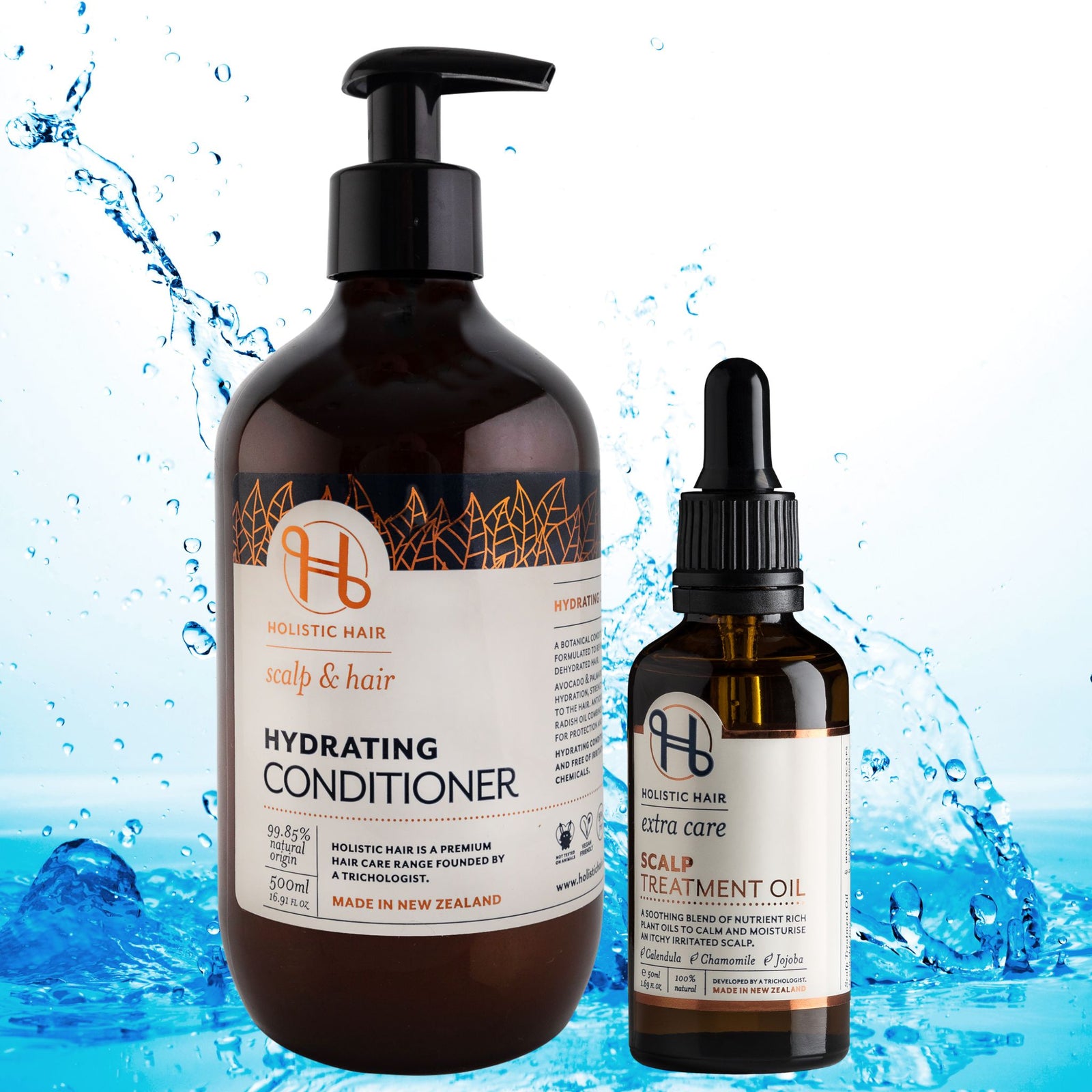 Holistic Hair Hydrating & Repairing Hair Ritual Treatment Set – includes a nourishing hair oil and conditioner to hydrate, repair, and soothe the scalp and hair.