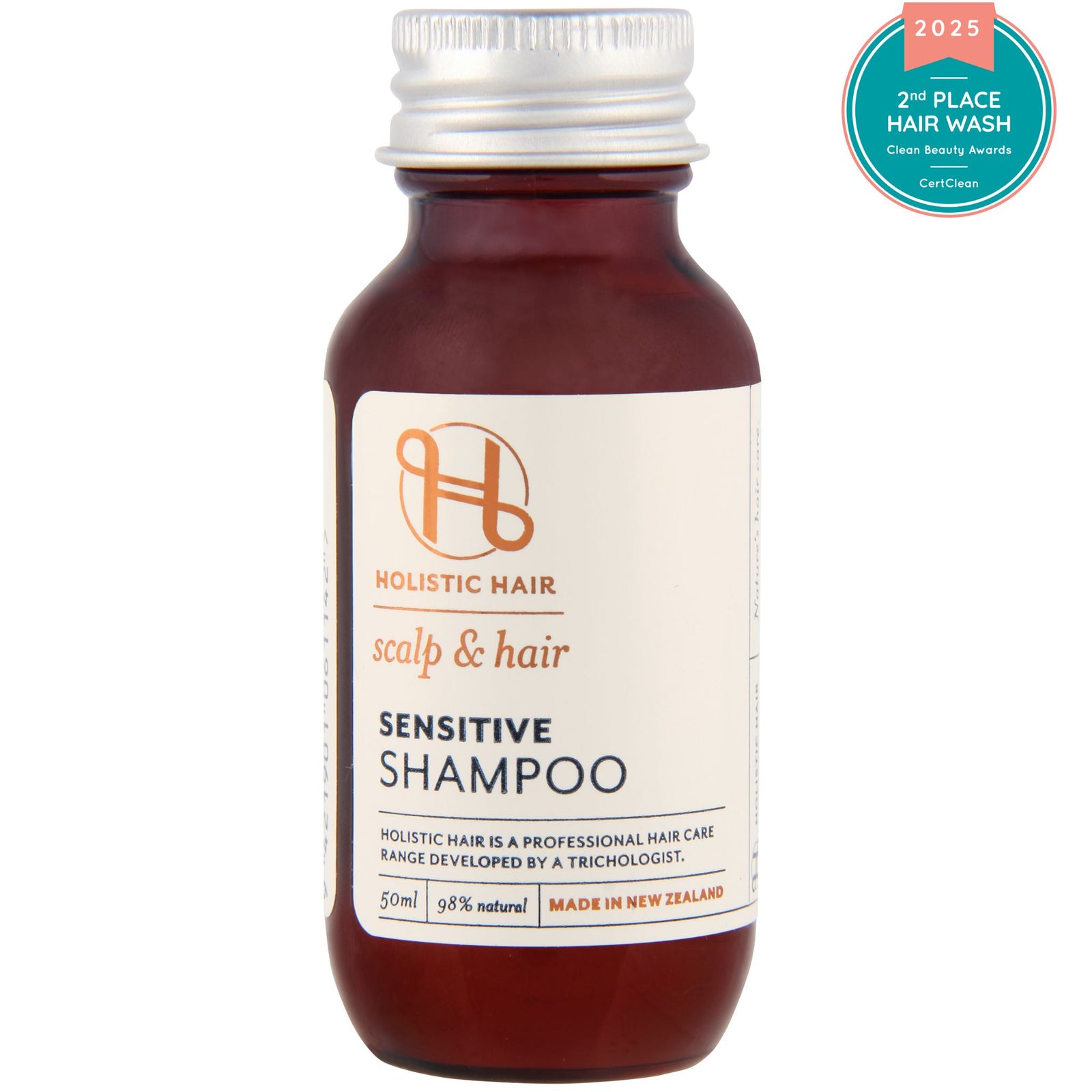 Sensitive Shampoo with Apple Cider Vinegar, Lavender, and Chamomile, designed to cleanse and soothe sensitive, irritated scalps while reducing dandruff and oil production.